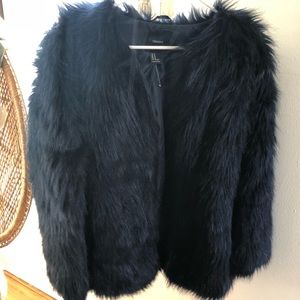 Blue fur coat